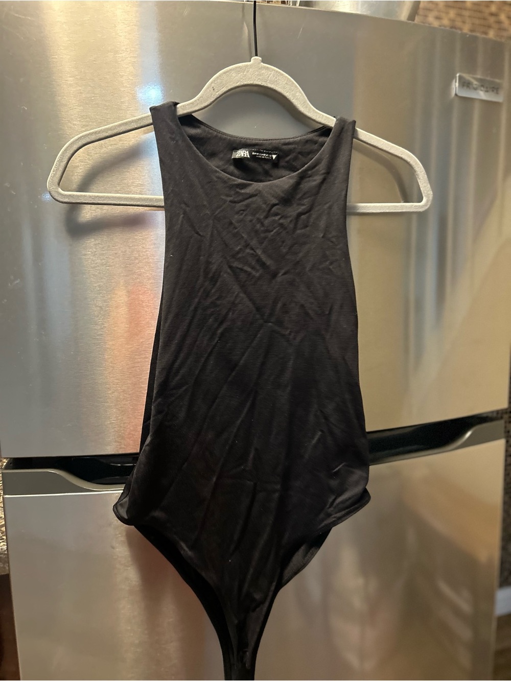 Zara Black High-Neck Sleeveless Ribbed Bodysuit